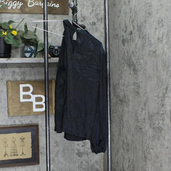 Who What Wear Women's Long Sleeve Collared Blouse WWT-794 Blaqck M - Picture 2 of 7